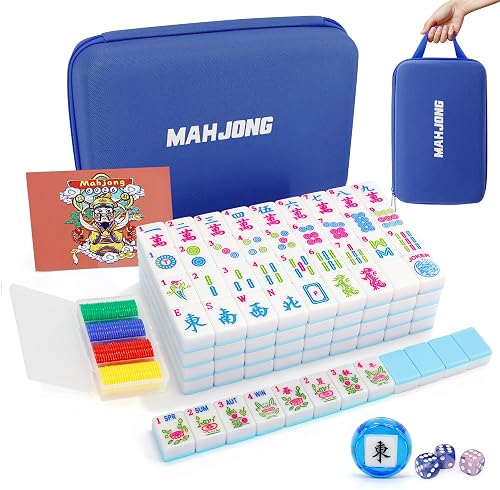 American Mahjong Tile Set,1.2-Inch 166 Portable Travel mah jongg sets game
