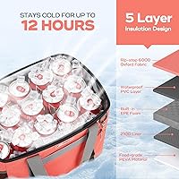 Vista 3 de Maelstrom Collapsible Soft Cooler Bag,35/55/75 Cans Beach Cooler with Flip Top Lid, Ice Chest, Leakproof & Portable for Beach, Camping, Road Trips &