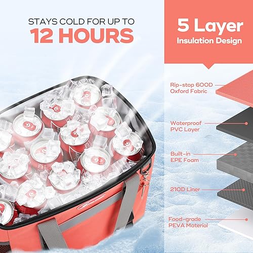 Miniatura 3 de Maelstrom Bolsa enfriadora suave plegable para 24306075 latas, hielera, a prueba de fugas y portátil para playa, campamento, viajes por carretera y