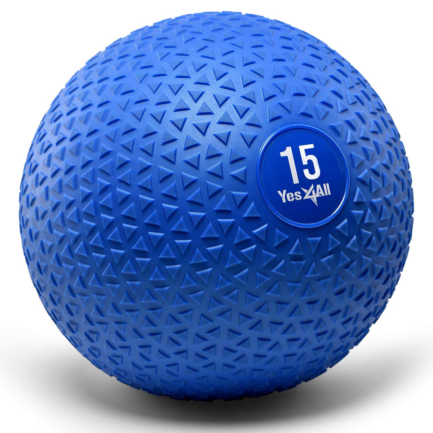 Yes4All JCT9 Slam Ball with Textured Surface & Durable Rubber Shell (Black & Blue) – Available 4.5, 6.8, 9, 11.3, 13.6, 18.1kg (H. Blue - 6.8kg)