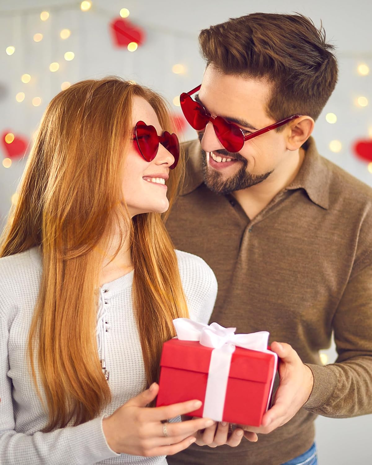 40 Pairs Heart Shaped Sunglasses Bulk, Colorful Rimless Fun Heart Sunglasses for Women Party Favors - Image 6