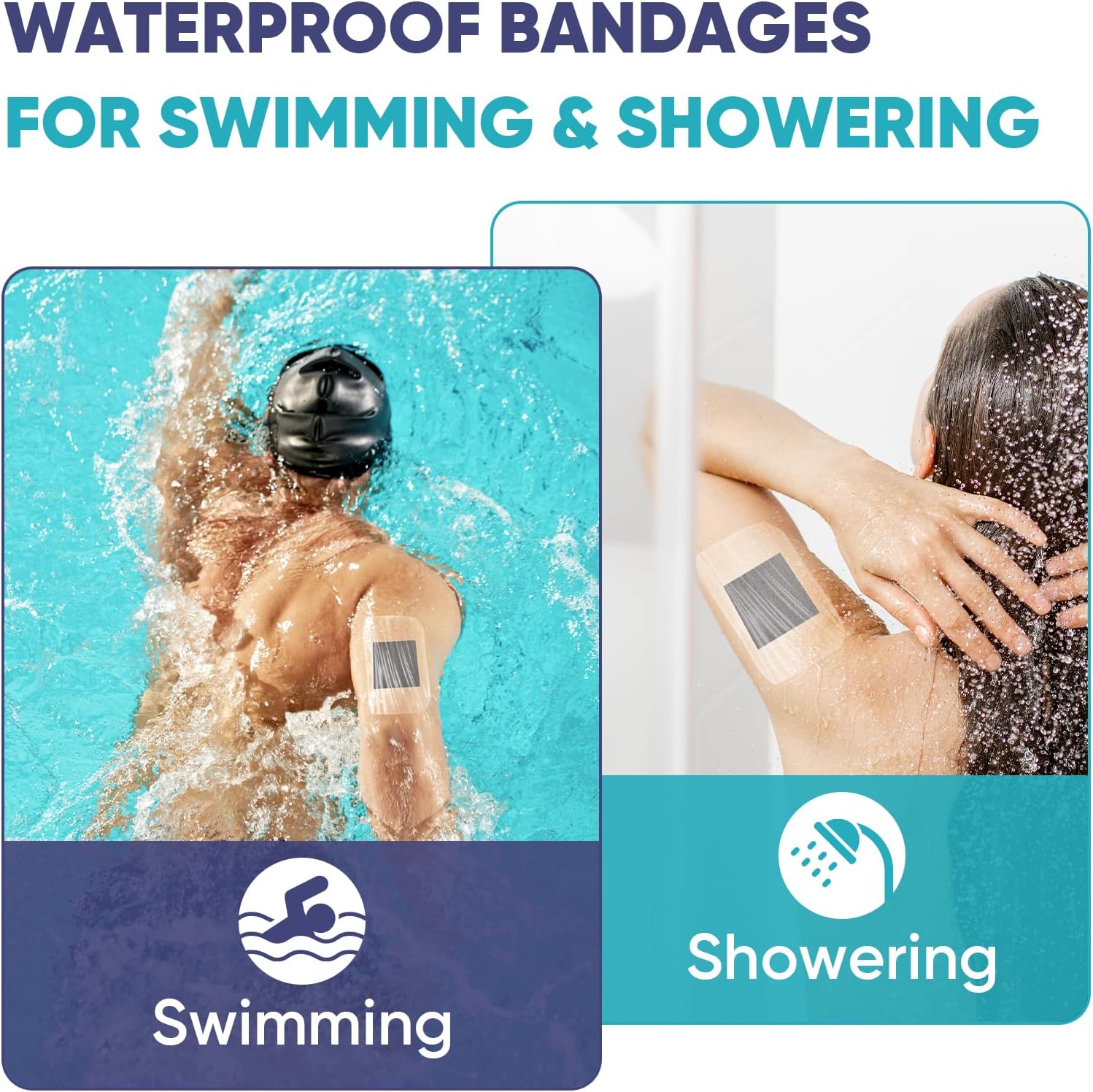 40 Packs Transparent Film Dressing 4" x 4.75", Waterproof Bandages for Swimming, Post Surgical, Showering, Wounds, Tattoo Aftercare Bandage, Adhesive Patches for CGM, Insulin Pump - Image 6