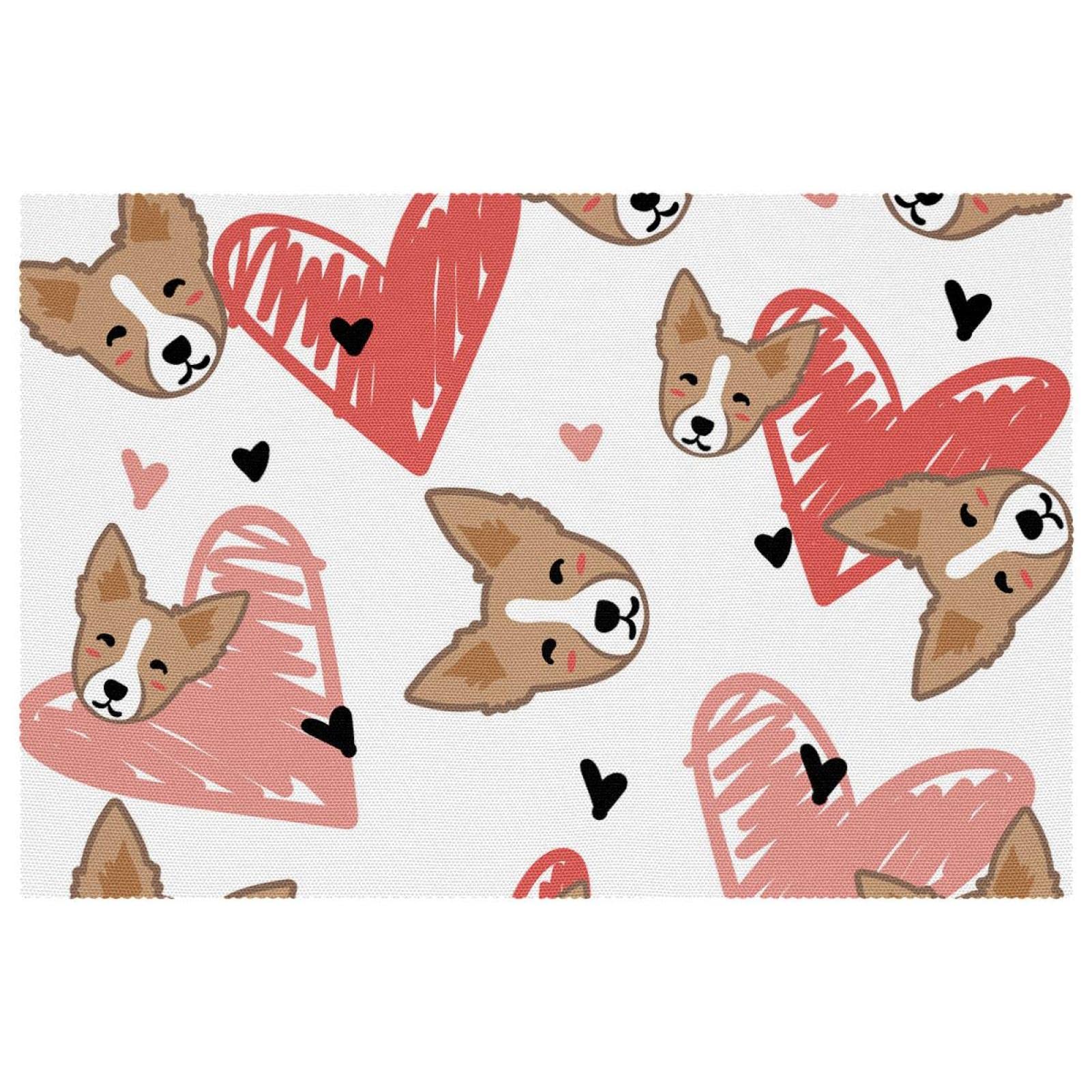 Sets de table en cœur Corgi pour embellir vos dîners romantiques et repas de fête