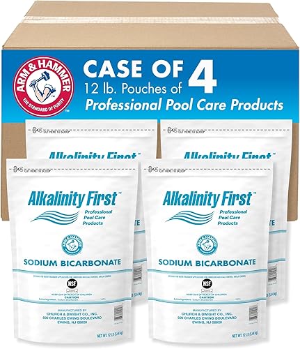 ARM & Hammer Alkalinity First Professional Pool Care Bicarbonato de sodio, bolsas de 12 libras (caja de 4)