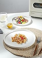 Vista 3 de Onniyor Juego de platos llanos de porcelana, platos redondos para ensalada de postre, platos para servir de 10 pulgadas, platos planos resistentes a