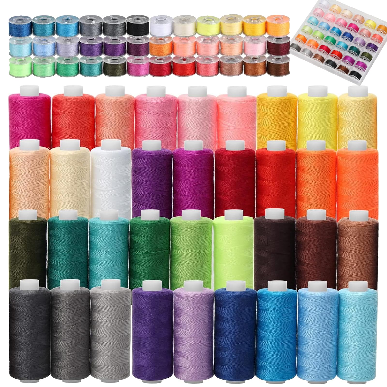 Fil à coudre machine polyester 400 yards bobines et canettes couture main