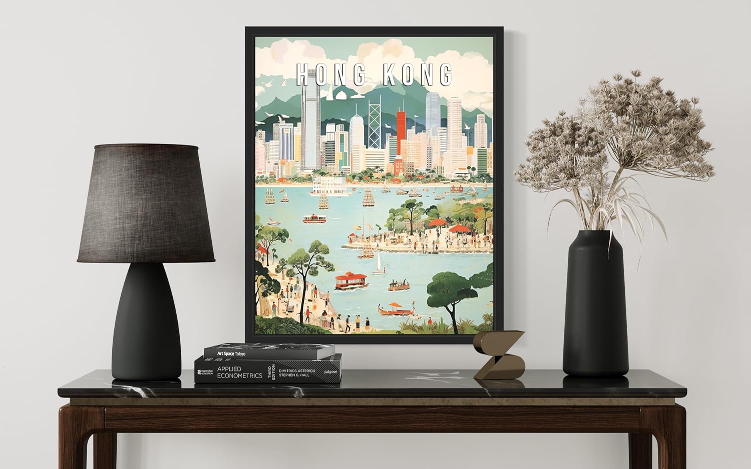 Hong Kong Art Print Poster Wall Art, Vintage Travel Posters, Travel Gift, Home Decor Wall Art Painting for Bedroom, Bathroom, Living Room Art Decorations (Hong Kong, 8x10 inches (Unframed))