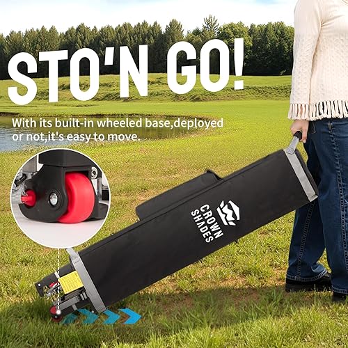 Miniatura 9 de CROWN SHADES Tienda de campaña con dosel, refugio portátil de 10 x 10 pies para exteriores con pared lateral de bolsillo, bloqueo central de empuje,