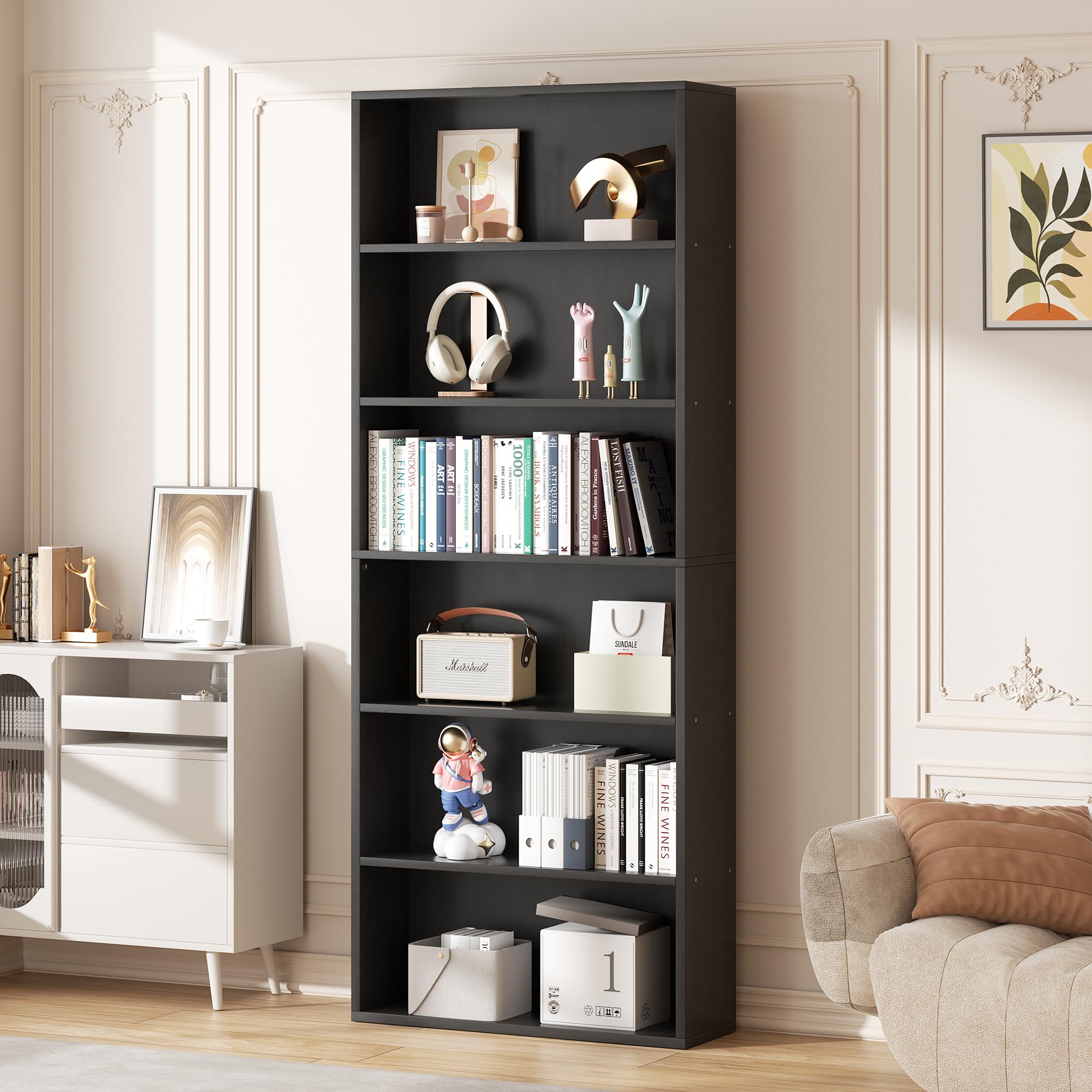 Amazon.com: Vongrasig 6-Tier Open Bookcase and Bookshelf, Floor