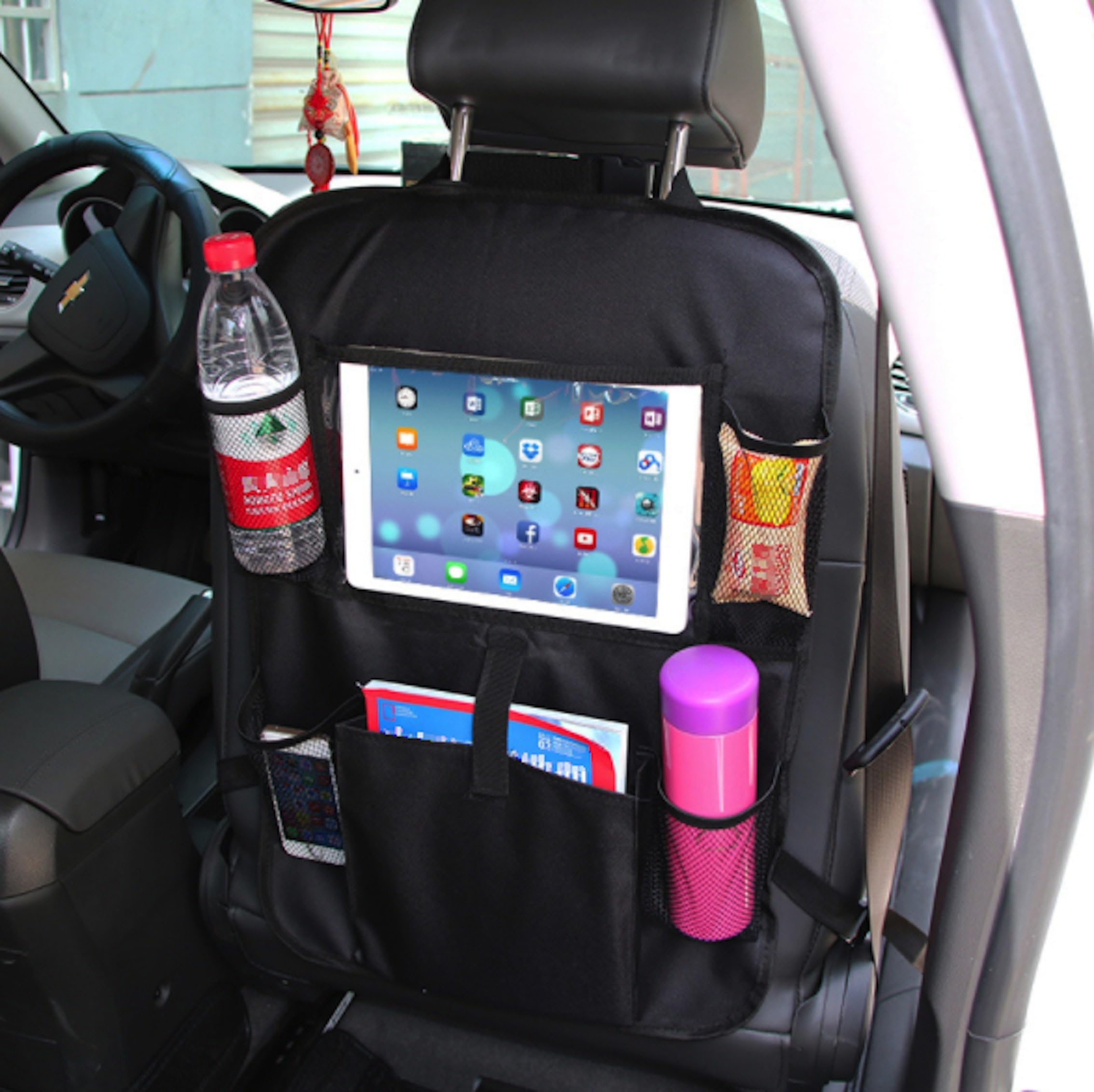 EVST Car Organiser, Multi-Pocket Travel Storage Bag, with iPad Holder for Back Seat (1)