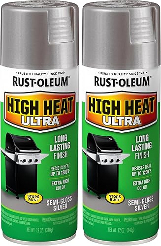 Rust-Oleum 270201 Specialty Silver High Heat Ultra Pintura en aerosol, 12 onzas (paquete de 2)