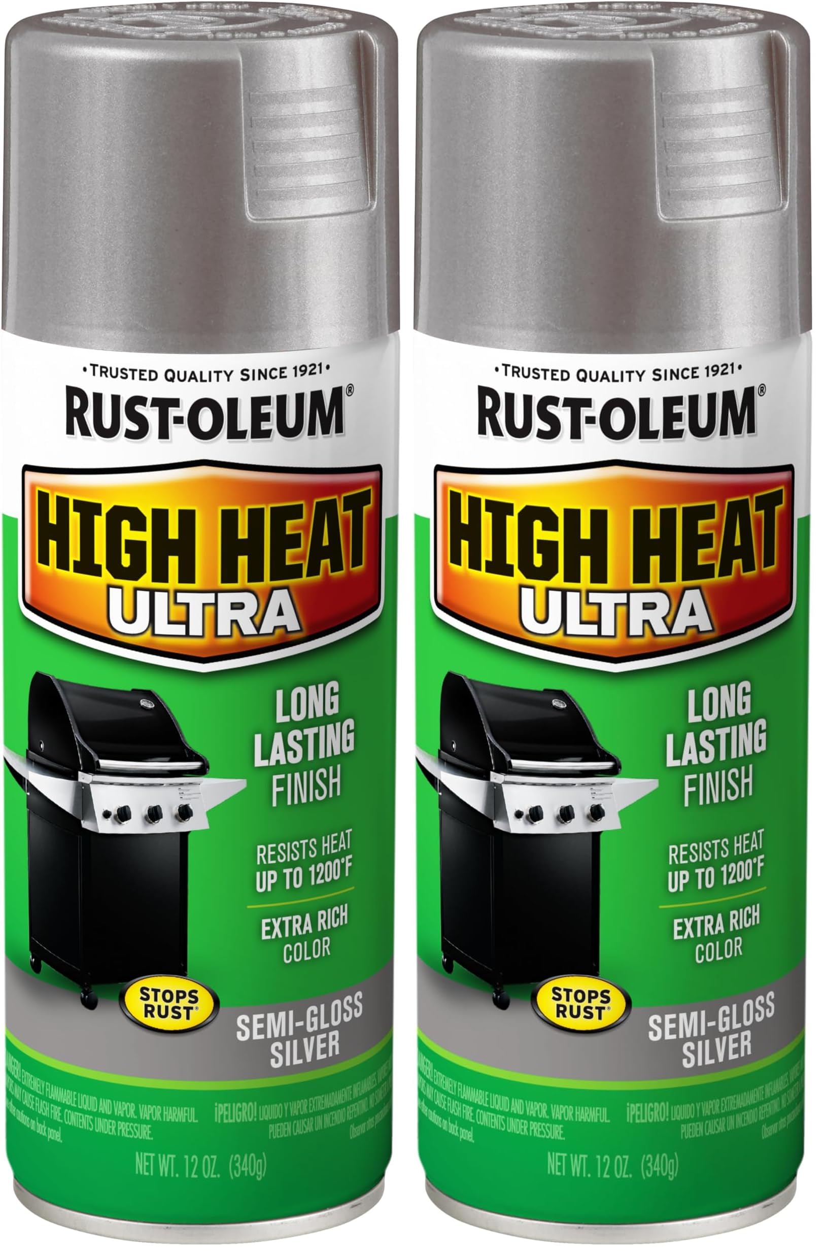 Rust-Oleum 270201 Specialty Silver High Heat Ultra Spray Paint, 12-Ounce (Pack of 2)