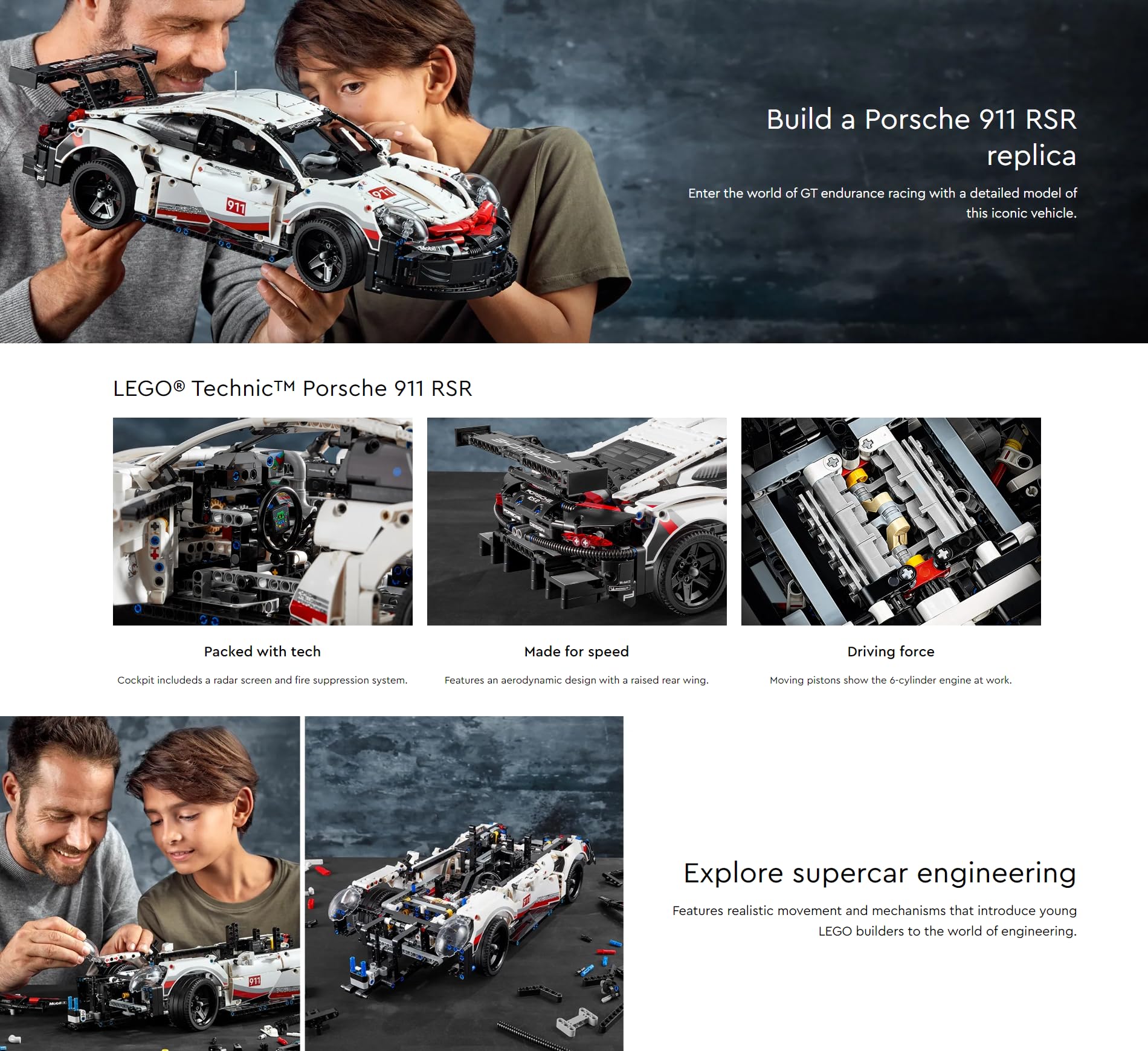 BOSE - ti nata Amazon.com: LEGO Technic Porsche 911 RSR Race Car Model