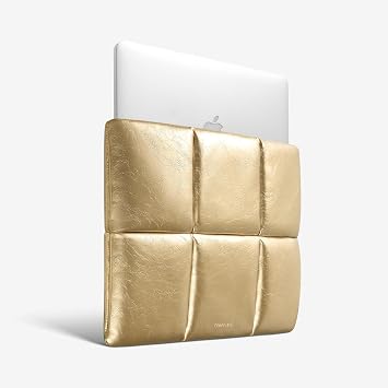 Comfyable Puffy Laptop Kılıfı 13 inç 14 inç, Puffer Laptop Taşıma Çantası, MacBook Air M4 2025 M3 M2 M1 ile Uyumlu Yastık Kılıfı, MacBook Pro M4 Pro/Max, Altın