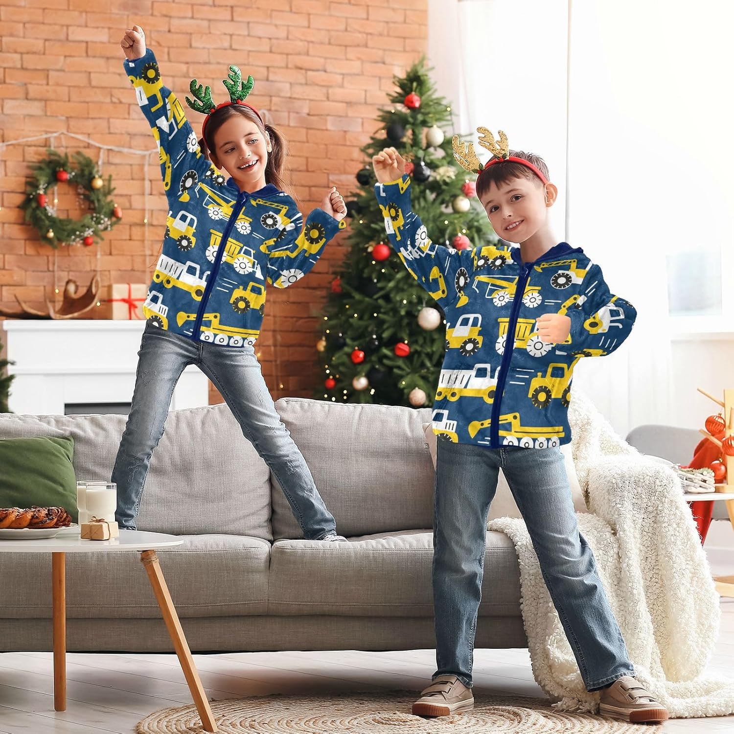 Cartoon Cars Vehicle Dark Blue and Yellow Toddler Boy Fleece Jacket Outerwear Jackets Navy Blue Fall Baby Boy Clothes