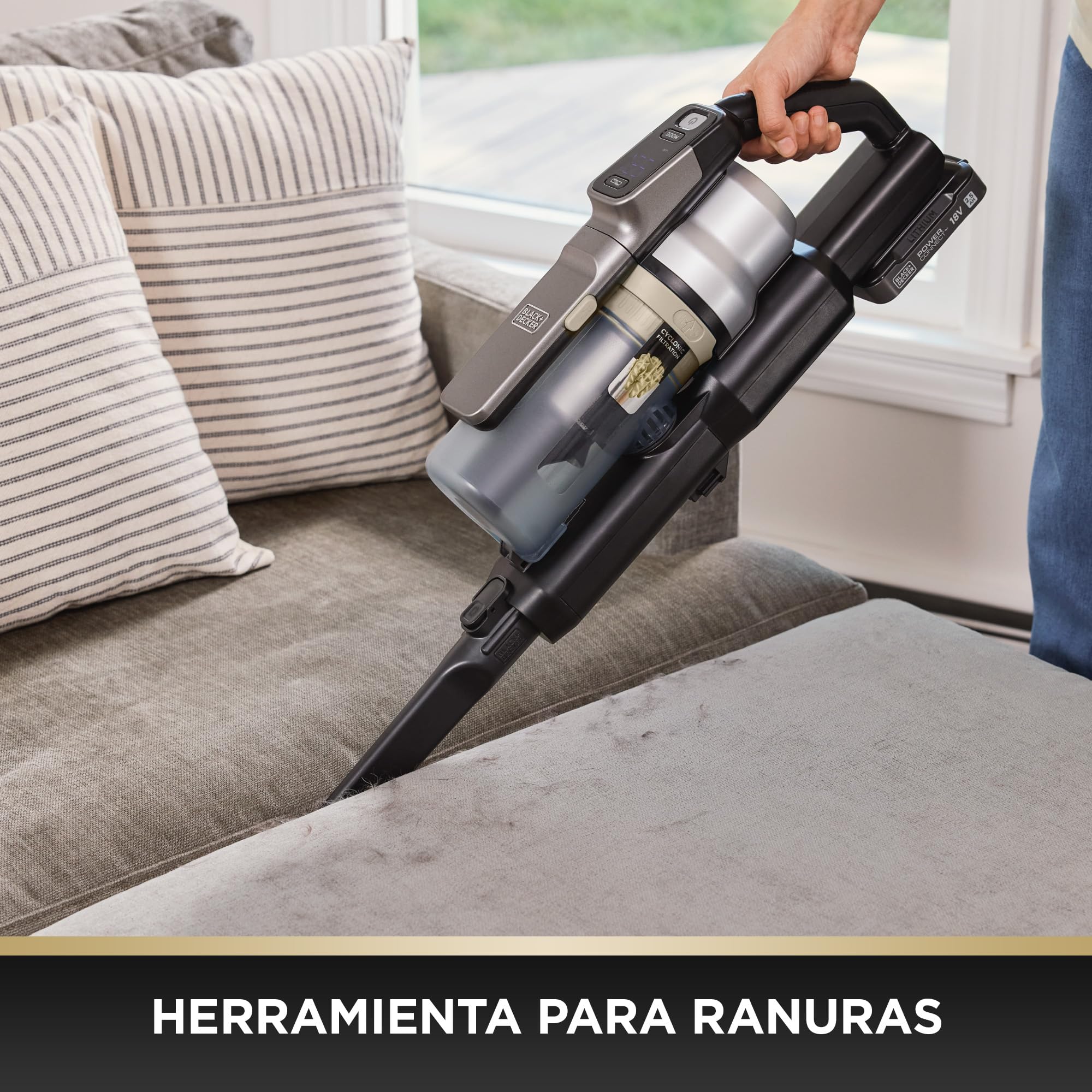 BLACK+DECKER POWERSERIES PREMIER Aspiradora escoba sin cable de 18 V, BSV525BLPA-QW
