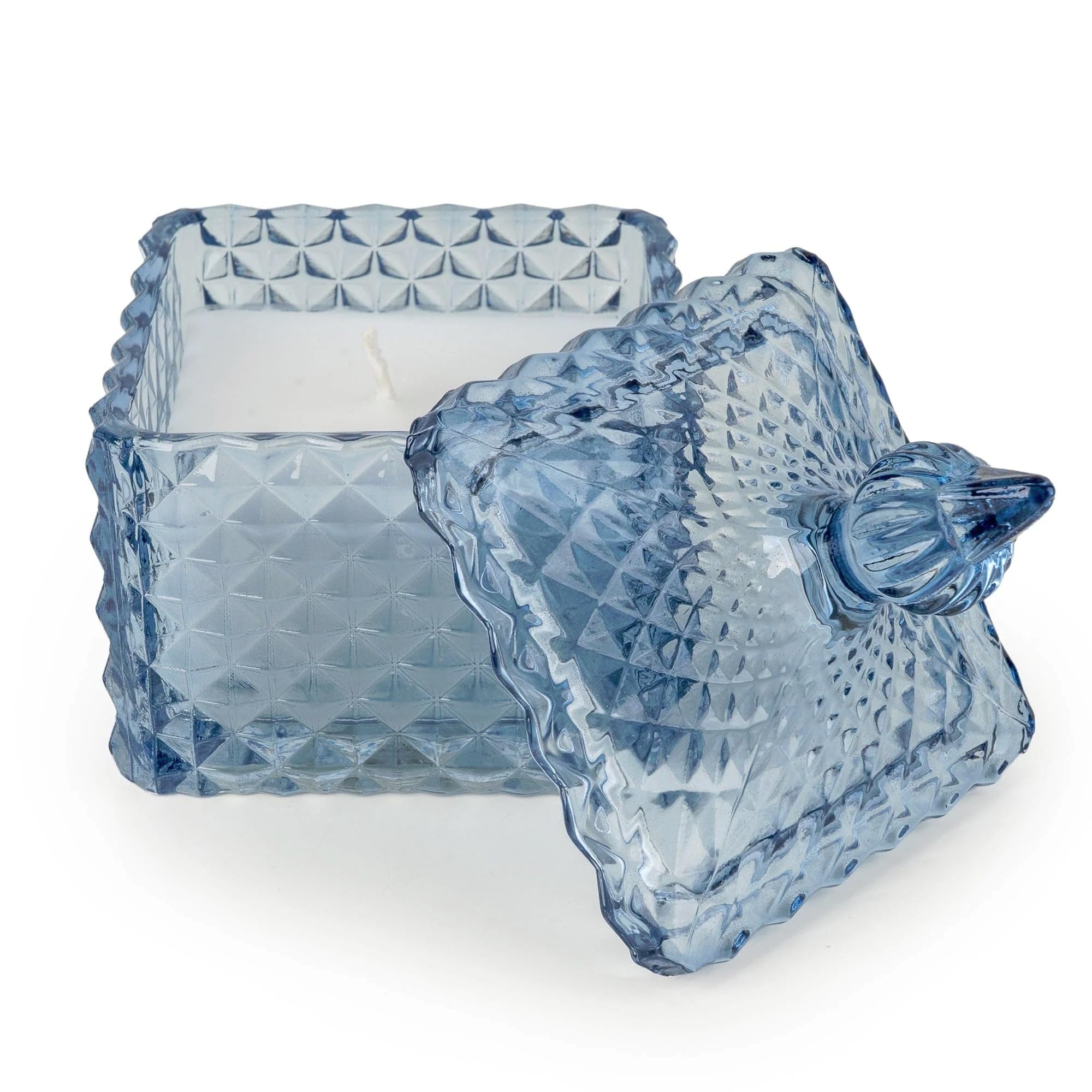 Candlelight The Silk Road Collection Glass Jar Candle Luxury Scent Home Décor Reusable Moroccan Lantern Style Gift (Tianshui Blue)