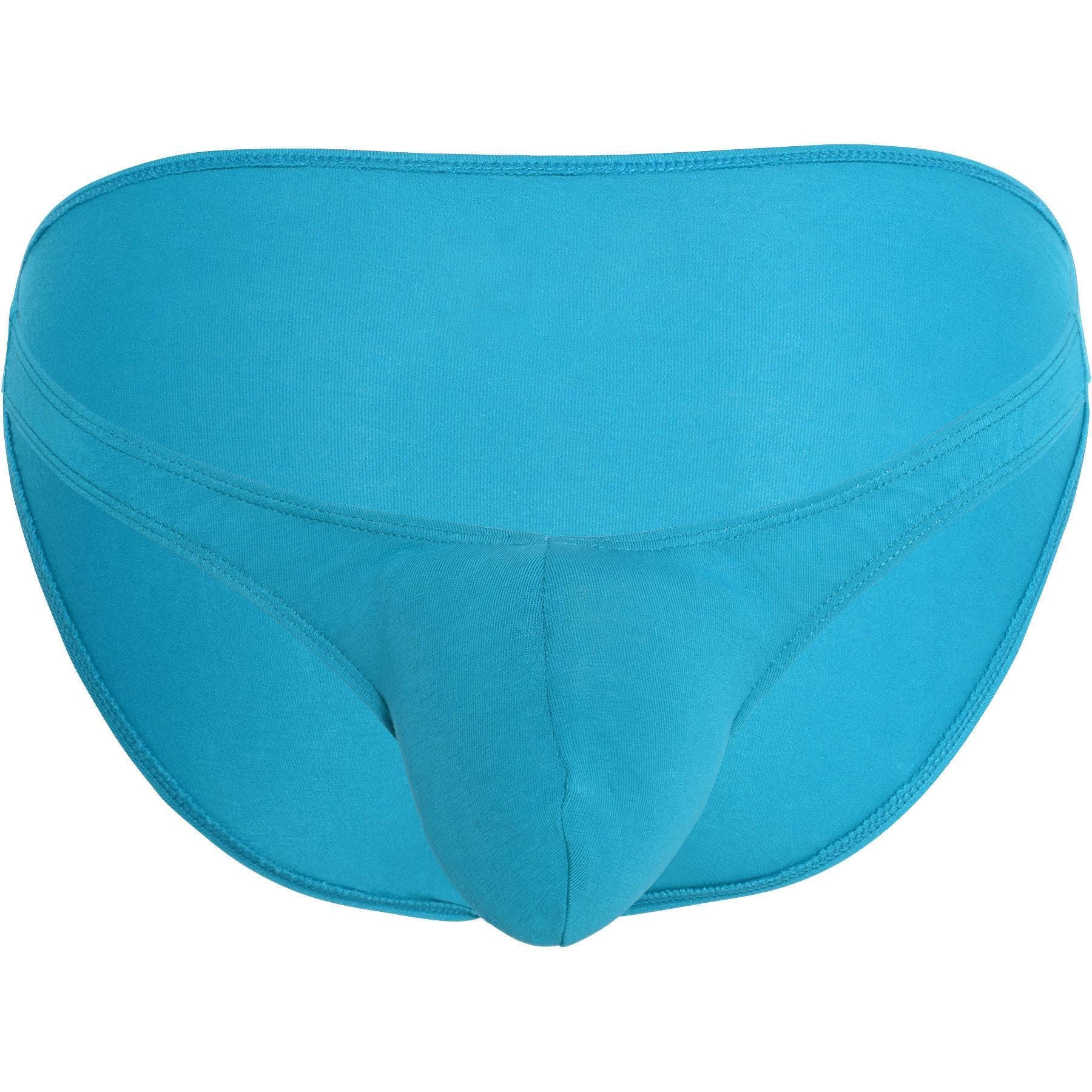 Andrew Christian Underwear, Almost Naked Deep V-Cut Brief, Teal, Men's Size M, Pack of 1