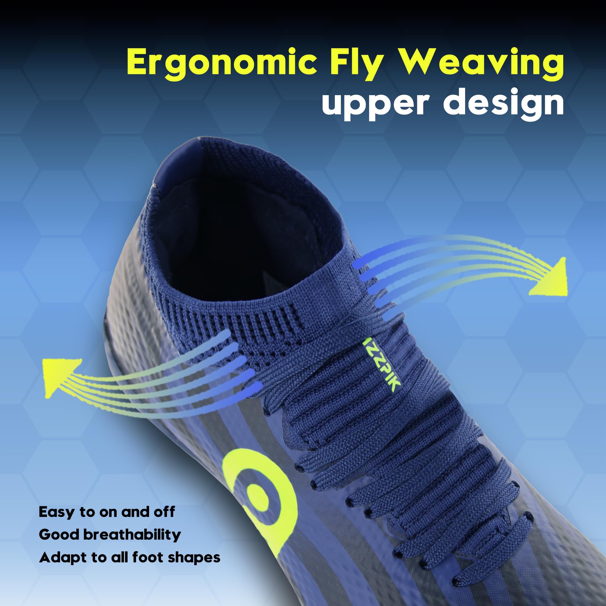 AMZZPIK Soccer Shoes for Boys Big Kids Football Cleats Training Outdoor Baseball Shoe for Little Kids Size 3 Color Blue