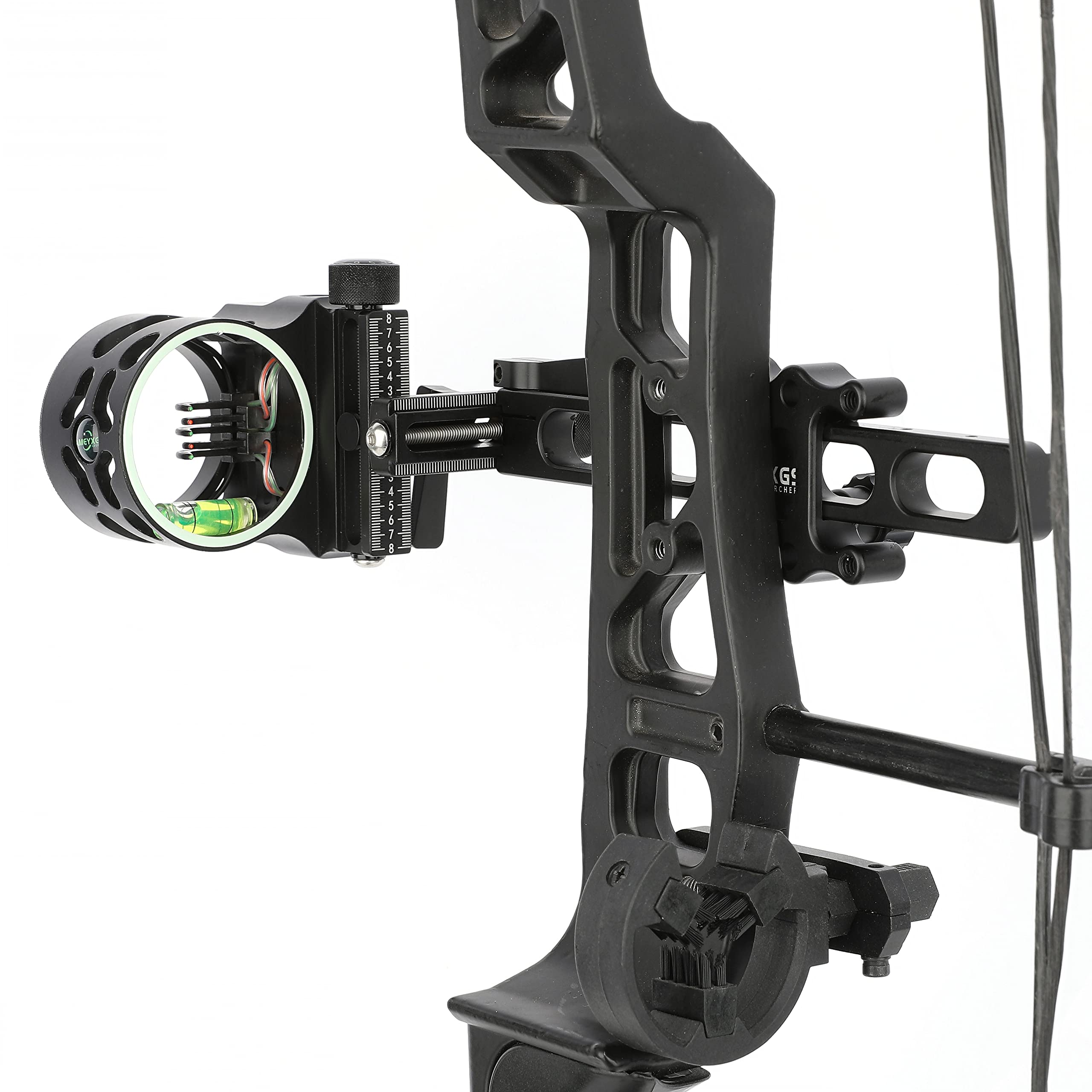 AMEYXGS Compoundbogen Visier 5 Pin, 0,019" Faseroptik, Aluminium, 4X 6X, für Rechts- & Linkshand, Jagdvisier
