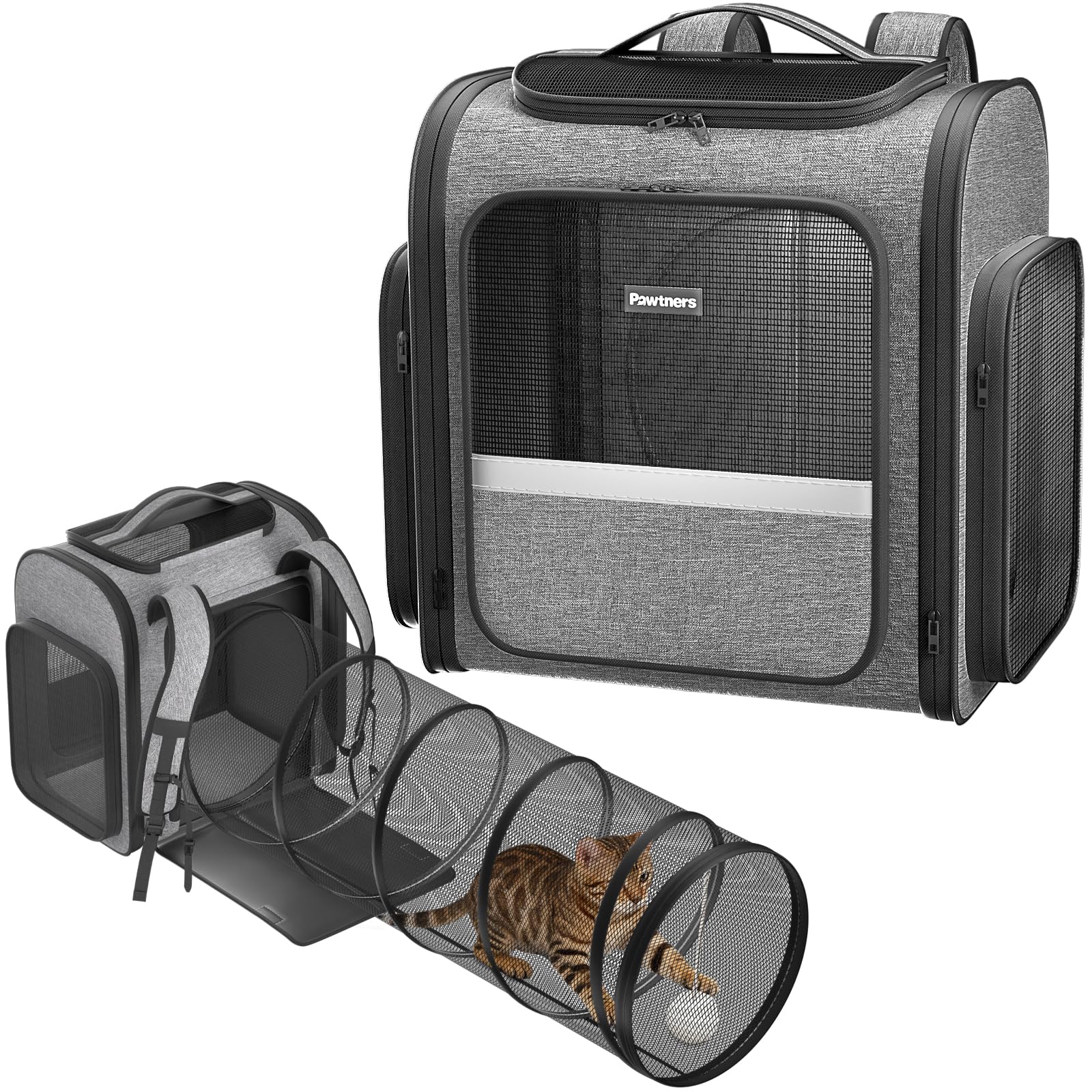 Pawtners Cat Backpack with Tunnel