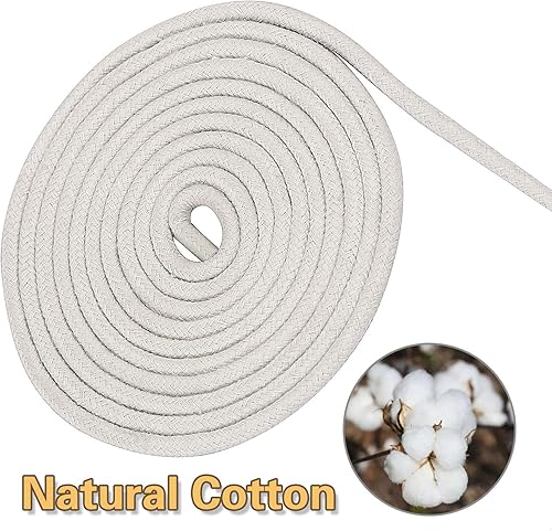 Miniatura 4 de KEILEOHO Cuerda de algodón blanco de 328 pies y 14 de pulgada, cuerda de tendedero, cuerda de atrapasueños para tejer artesanalmente, cuerda para