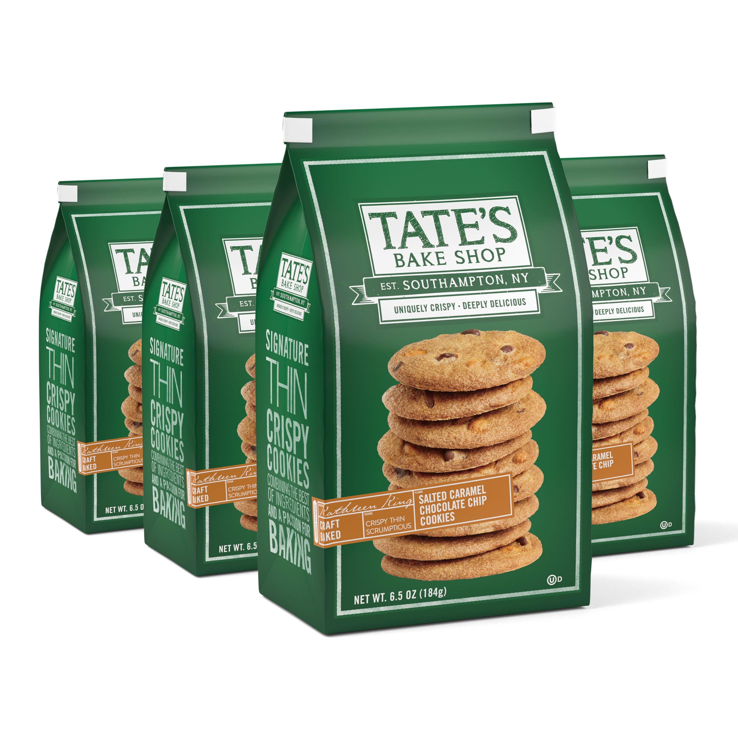 Tate's Bake Shop Salted Caramel Chocolate Chip Cookies, 4-6.5 oz Bags
