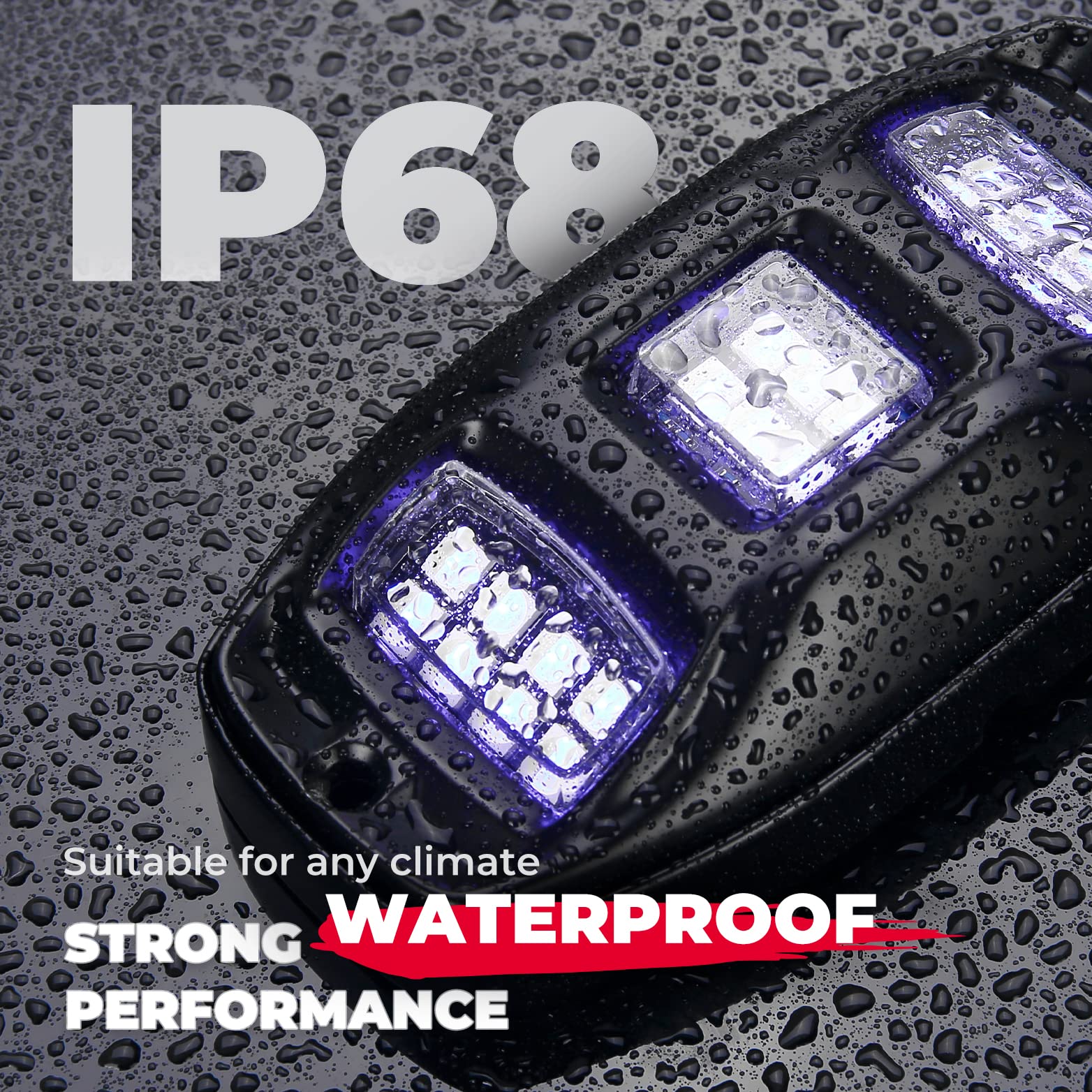 KEMIMOTO Rock Lights For UTV With APP/RF Control Multicolor Music Mode Neon Underglow Lighting For ATV UTV SUV - 4 Pods RGBW 88 LEDs Aluminum Waterproof Compatible With Can Am, Wrangler