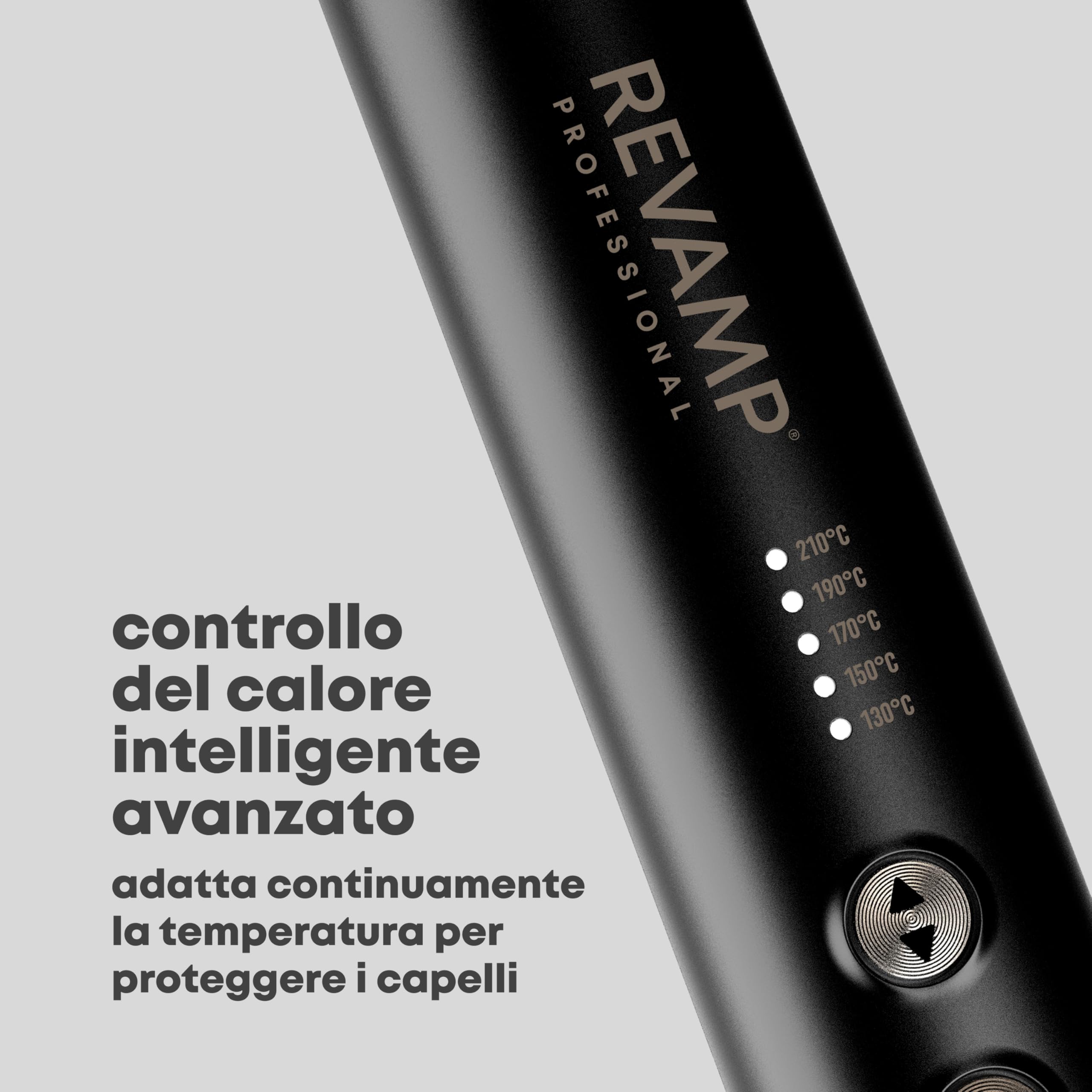 REVAMP Progloss Deepform Spazzola Lisciante Ceramica - Riscaldata | Oli Liscianti, Capelli Lucenti, Getto di Ioni, Stiratura Rapida, Professionale, Elettrica