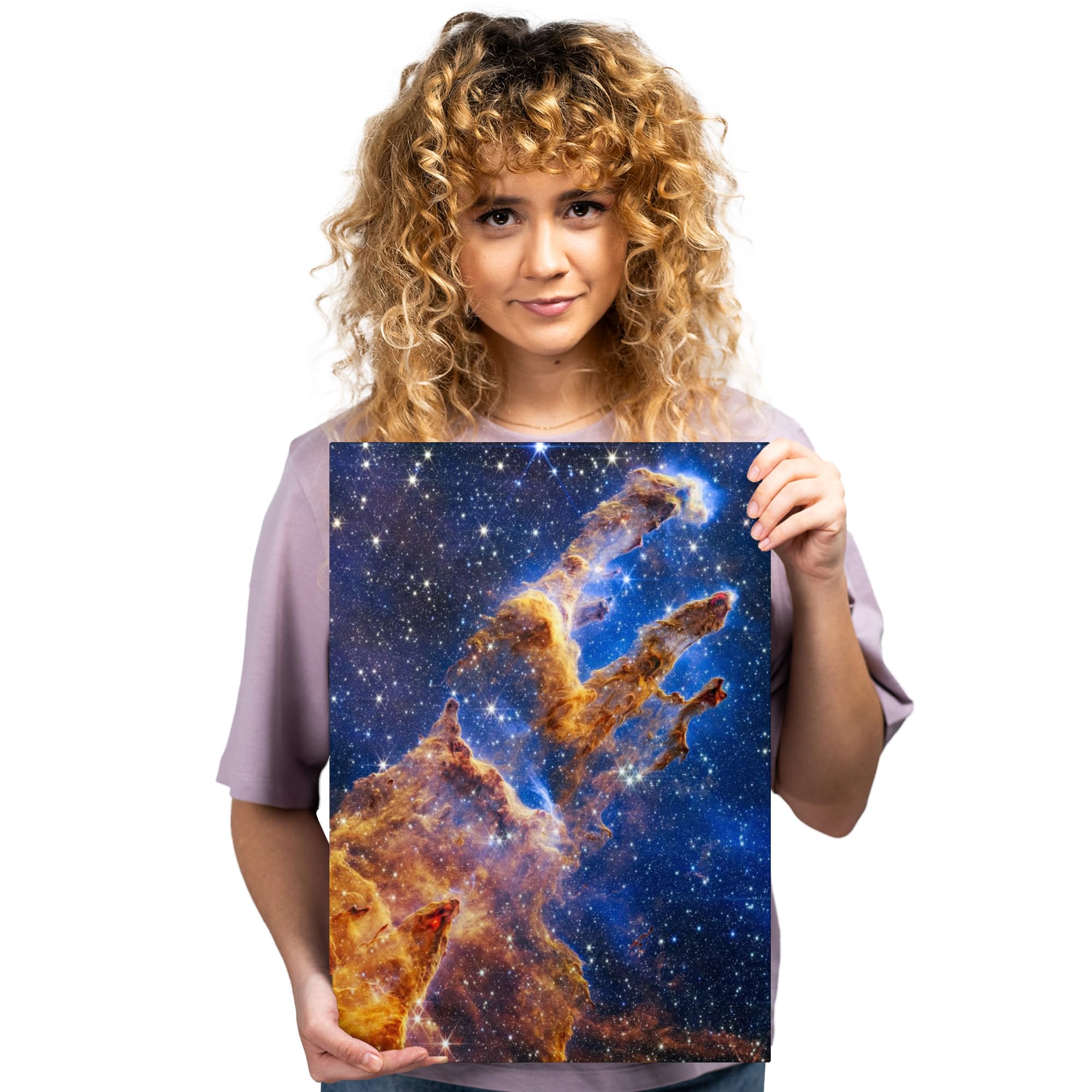 Displate NASA Metallposter NASA Poster Zimmer Poster NASA Merch Zimmer Plakat wandbilder deko NASA Bilder Poster NASA Deko - James Webb Telescope Photos - Pillars of Creation Poster 45 cm x 32 cm