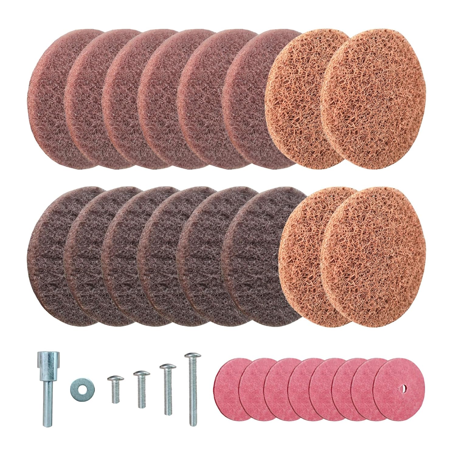 9" x 2 Section Non Woven Abrasive Airway Buffing Wheel,5/8" Arbor Hole,1pc | Medium Fine Hardness. Used On Angle Grinder For Cleaning, Staining, Grinding And Polishing