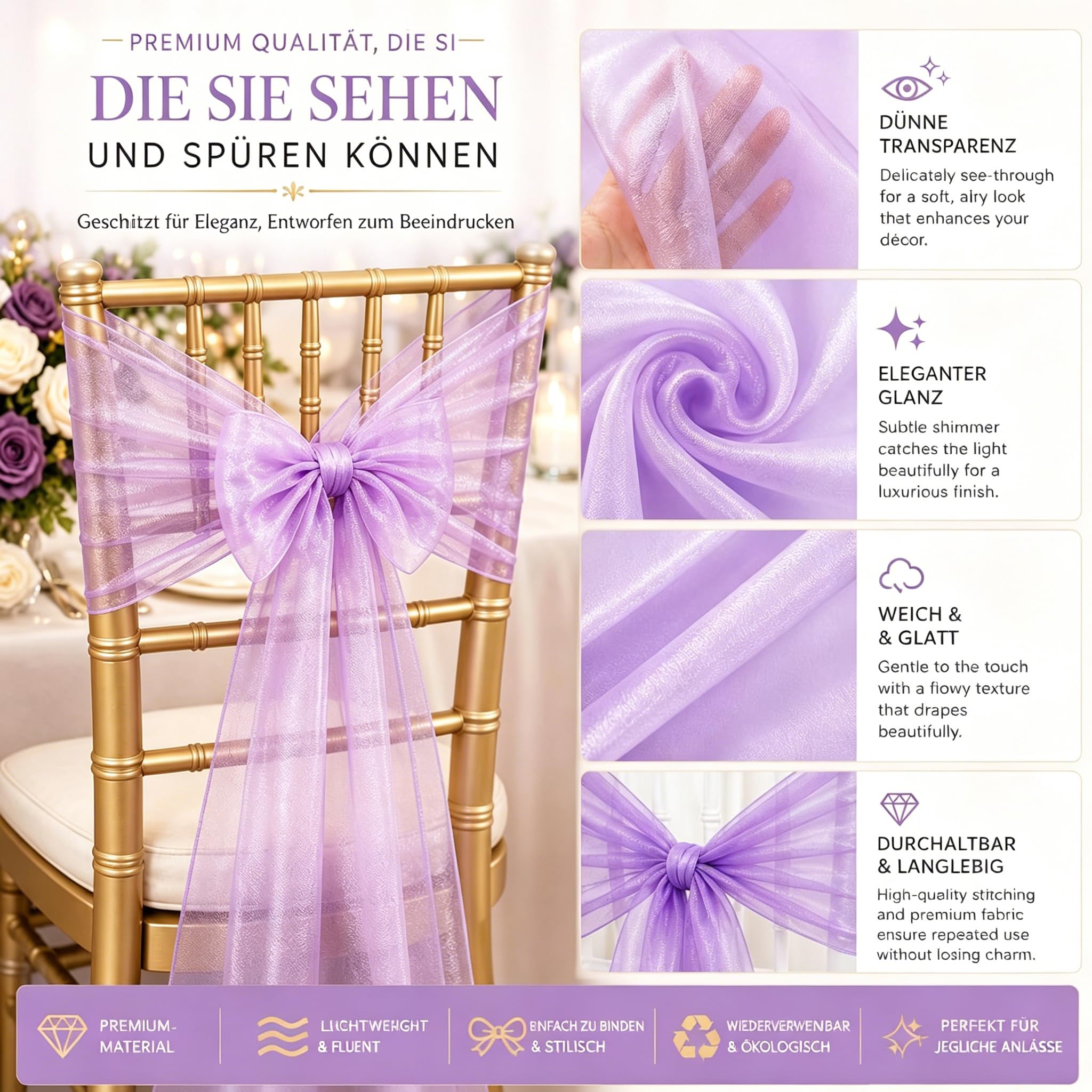 Organza kokardy na krzesła, kokardy na krzesła, na wesele, bankiet, ceremonie, urodziny, imprezy, dekoracja, oliwkowa zieleń, 50 sztuk