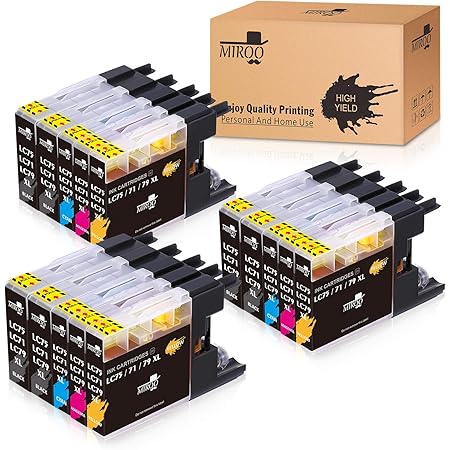 MIROO Compatible Ink Cartridge Replacement for Brother LC75 LC71 LC79 XL 15 Pack, Work for Brother MFC J280W J825DW J430W J835DW J625DW J425W J6710DW J280W J6910DW J5910DW J6510DW J435W Printer