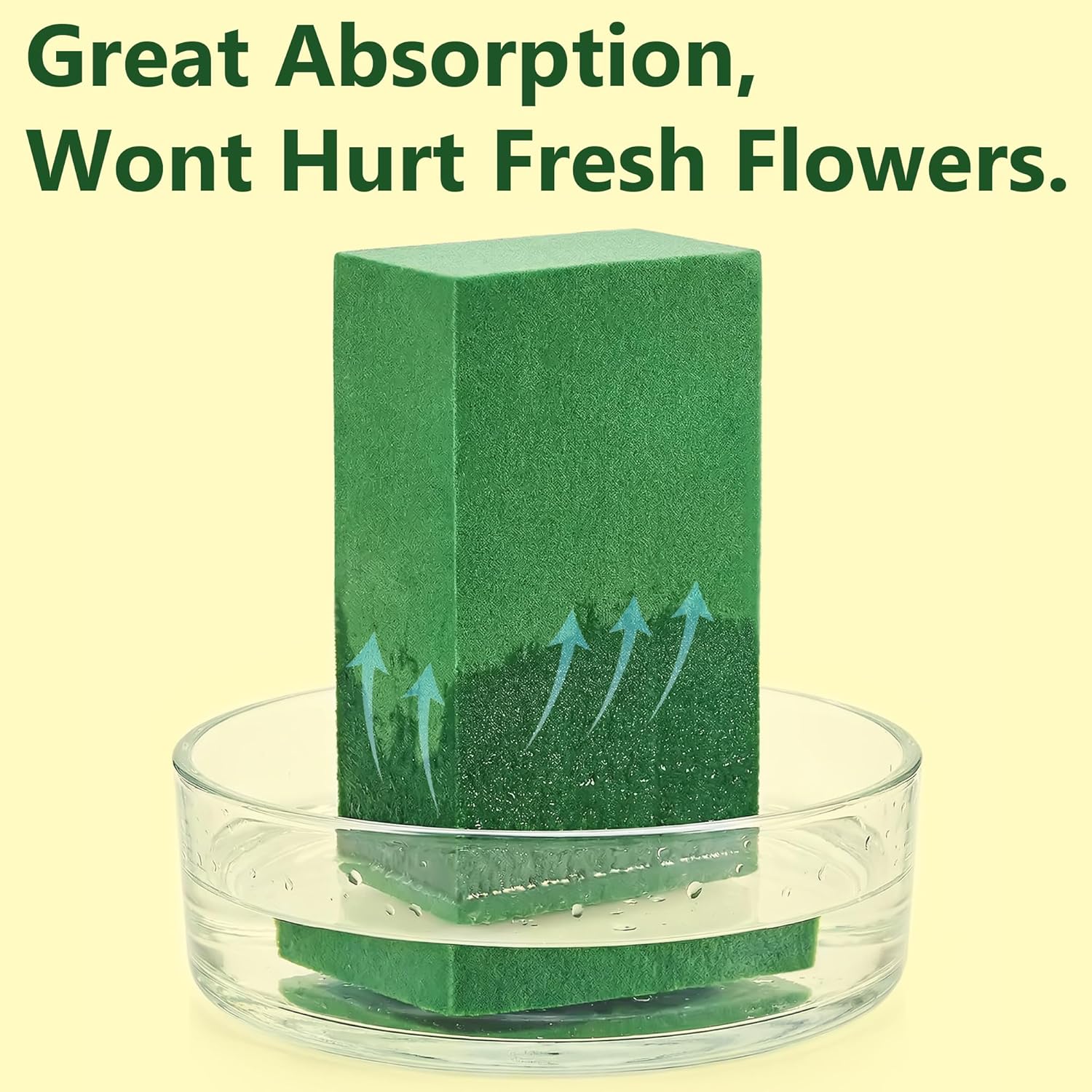 Floral Foam Blocks, Green Plant Foam,Wet & Dry Flower Foam for Fresh and Artificial Flowers,Florist Styrofoam Flower Arrangements Supplies, Decorations for Wedding, Birthdays and Garden (10)