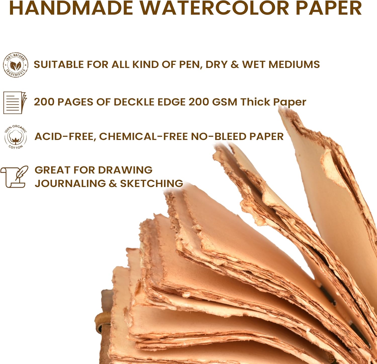LEATHER VILLAGE Tree of Life Leather Bound Vintage Journal for Men & Women - Book of Shadows - Antique Deckle Edge Handmade Watercolor Paper for Writing, Drawing & Sketching - 8''X6'', Vintage Brown