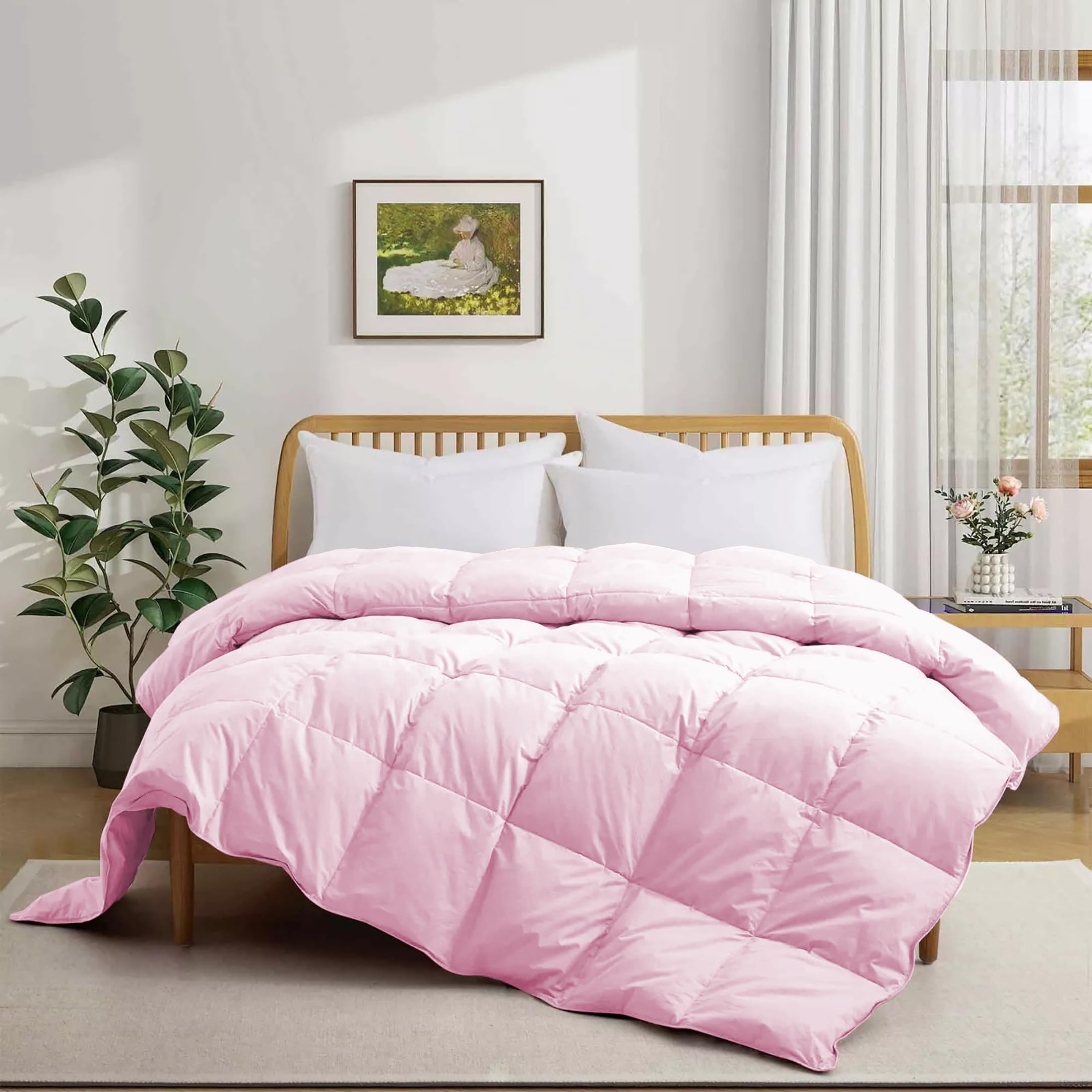 Premium 500 GSM Winter Comforter Double Bed Size (90"X100") - Blanket for Winter Double Size Unique Design Comforter Heavy Winter Quilted 500 GSM Microfiber Fill - Baby Pink Color-image-13