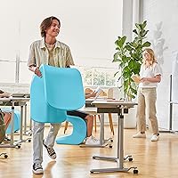 Vista 9 de ECR4Kids Wave Seat, 18in - 19.6in Altura del asiento, Taburete de percha, Cian