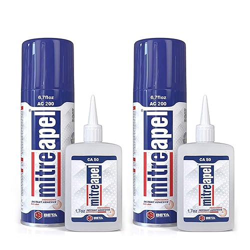 MITREAPEL - Pegamento de cianocrilato con espray adhesivo activador, pegamento para madera, plástico, metal, cuero, cerámica para bricolaje y para