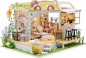 ♡完成品 ミニチュアドールハウス　(オルゴール.電池付き) ♡ 完成品 ミニチュアドールハウス (アクリルケース.オルゴール