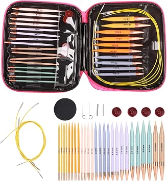 13 Pairs Interchangeable Knitting Needle Set 2.75mm-10mm, Circular Knitting Needles Set with Storage Case for Weaving Tools Kits