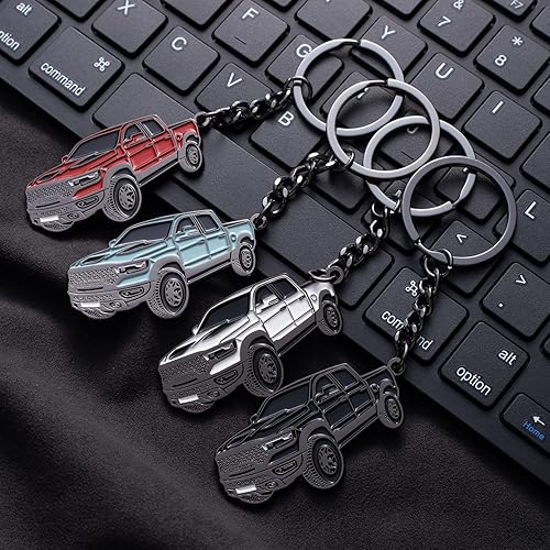 Miniatura 5 de Llavero de auto para Dodge RAM 2023 2022 1500 TRX, funda para llavero Cool Mods, accesorios de 2 x 1.3 pulgadas, color azul hidro