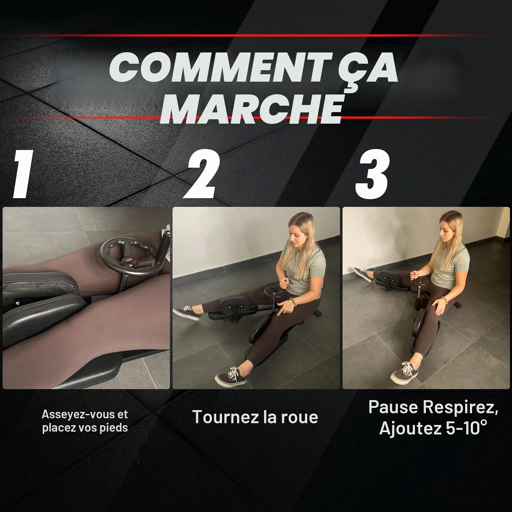 Machine Grand Écart – Écarteur de Jambes Professionnel avec Siège Confortable et Supports Rembourrés – Assouplisseur de Jambes Jusqu’à 180° pour Arts Martiaux, Danse, Ballet et Fitness