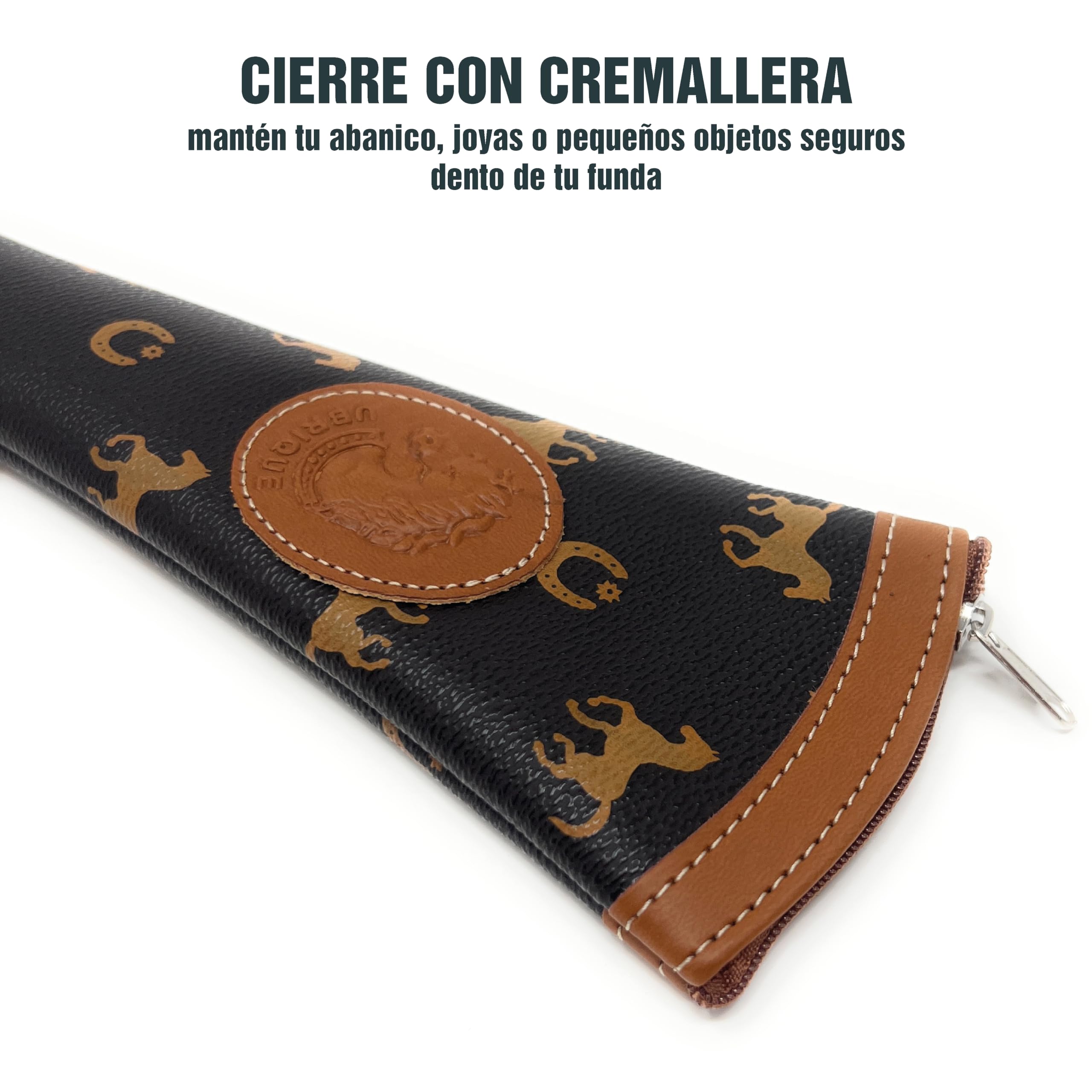 Space Home - Fan Holder with Zipper - Leather Fan Case - Fan Protector Case - Protective Bag, design 2, Estándar, Modern - Image 3