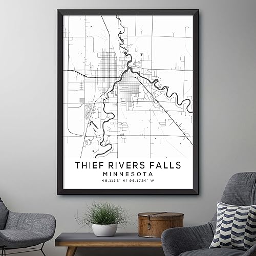 Miniatura 4 de Mapa de Thief Rivers Falls, Minnesota, Light 2 (8x10)