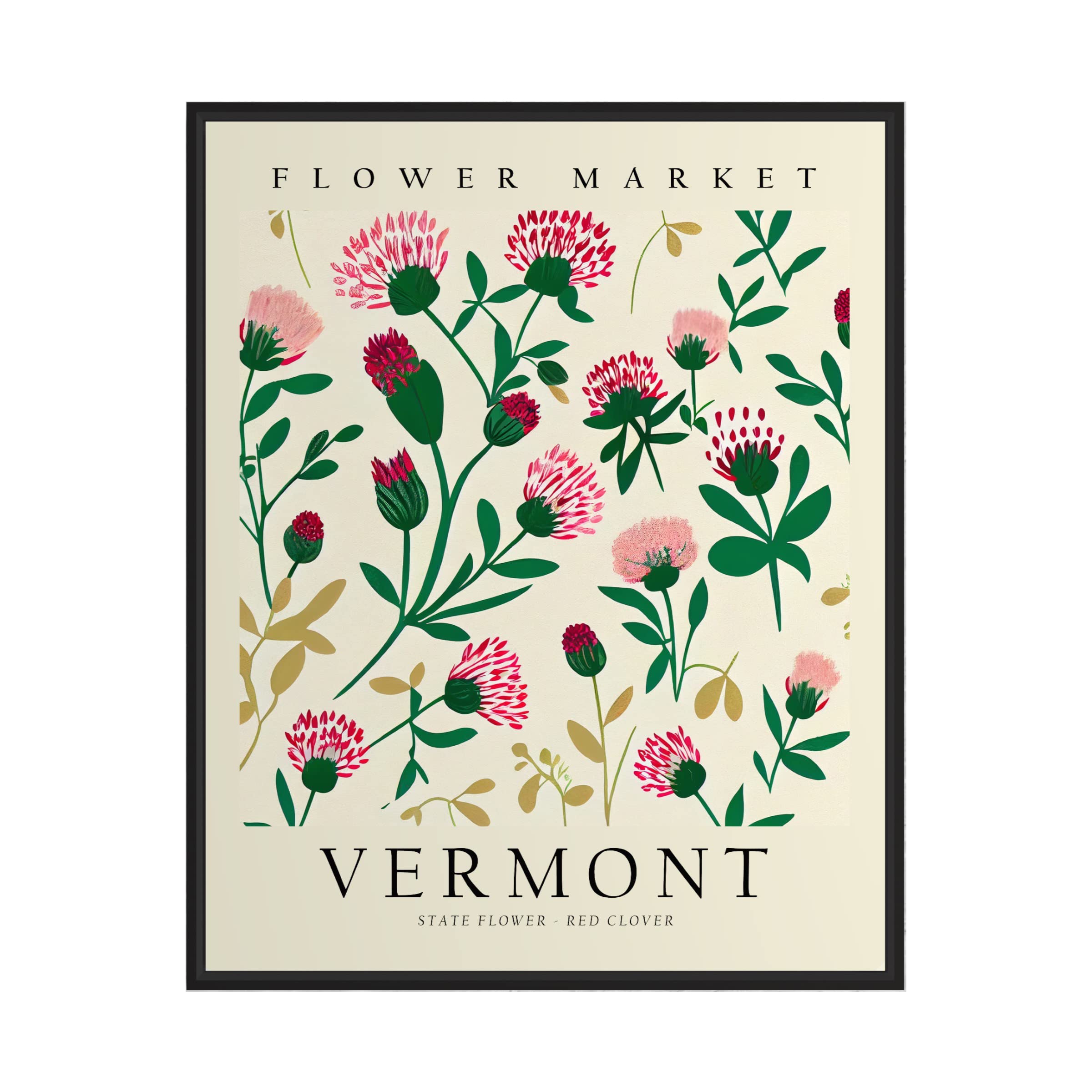 Vermont Art Print, Vermont Poster Wall art Decor, Vermont State Map Travel Poster, Home Office Wall Decoration, Bedroom, Living Room Artwork. (Vermont A, 11x14 inches (Unframed))