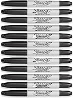 Vista 1 de Sharpie Twin-Tip Permanent Markers, Ultra Fine and Fine Point, 12-Count (Black)