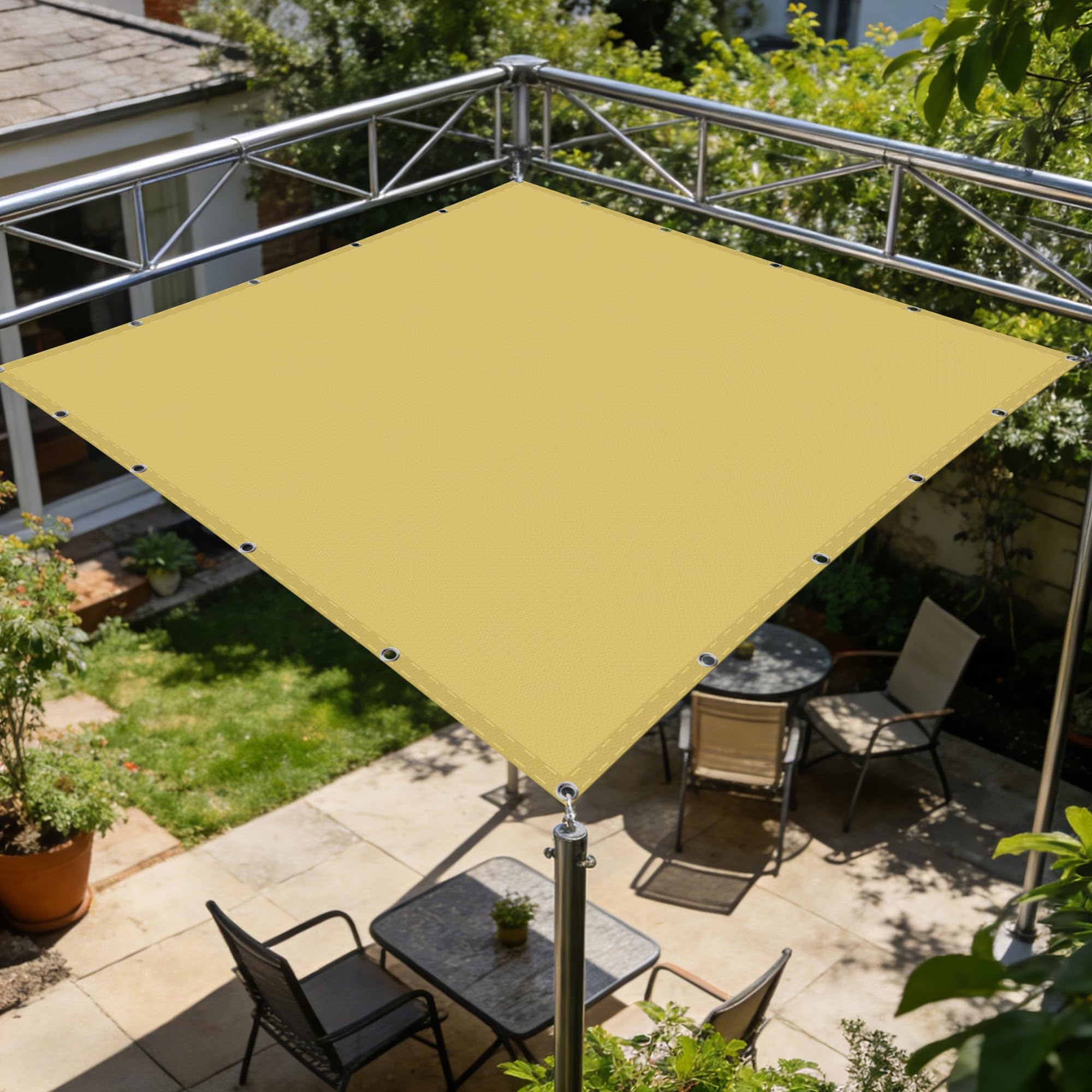Voile d'ombrage contre le vent et la pluie 2.5x10 m bâche étanche terrasse