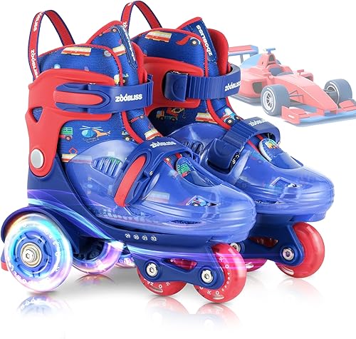 Patines de Ruedas para Niños Principiantes - ZOOBLISS Patines de Ruedas para Niños Pequeños para Niños y Niñas de 3 a 7 Años con Ruedas que se