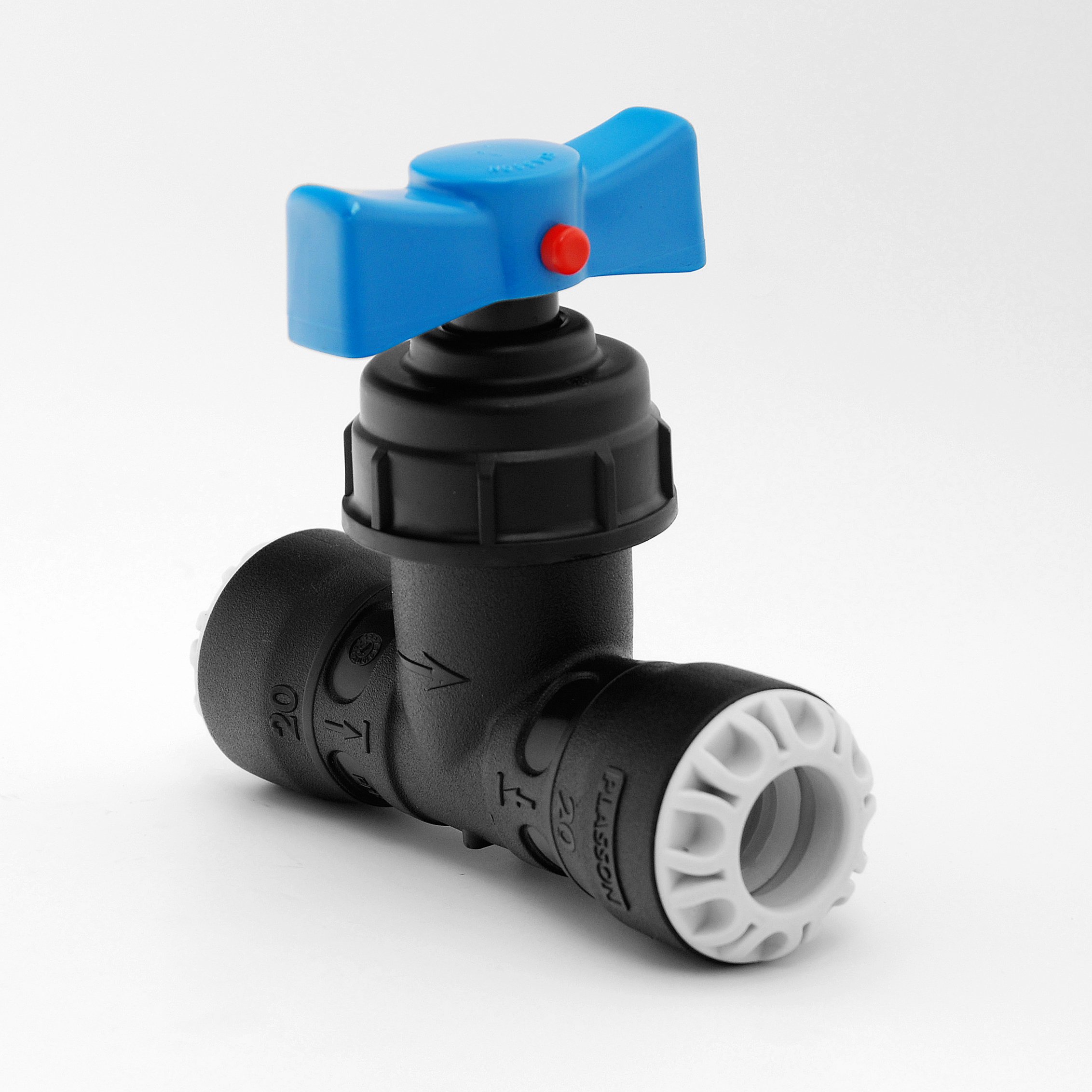 Plassone Mdpe Pipe Fitting Push-Fit Stop Tap 25Mm