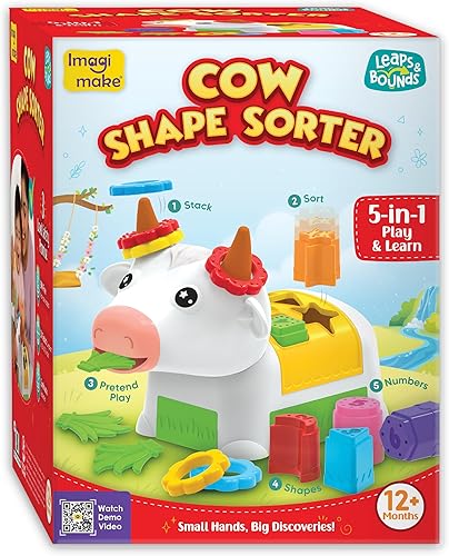Miniatura 7 de Imagimake Clasificador de formas de vaca  Juguetes para bebés de 12 a 18 meses  Juguetes de aprendizaje para niños de 1 año y niños pequeños  Juego